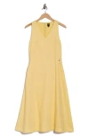 Hugo Boss Boss Orange Daisco Sleeveless Midi Dress In Yellow