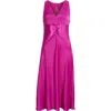 Hugo Boss Boss Orange Diclan Sheer Back Satin Dress In Purple