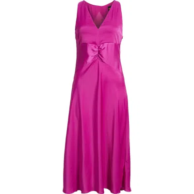 Hugo Boss Boss Orange Diclan Sheer Back Satin Dress In Purple