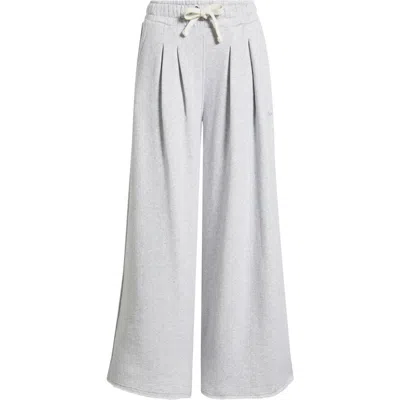 Hugo Boss Boss Orange Elenyx Pleated Wide Leg Drawstring Pants In Gray