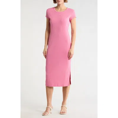 Hugo Boss Boss Orange Elira Short Sleeve Sheath Dress In Pink