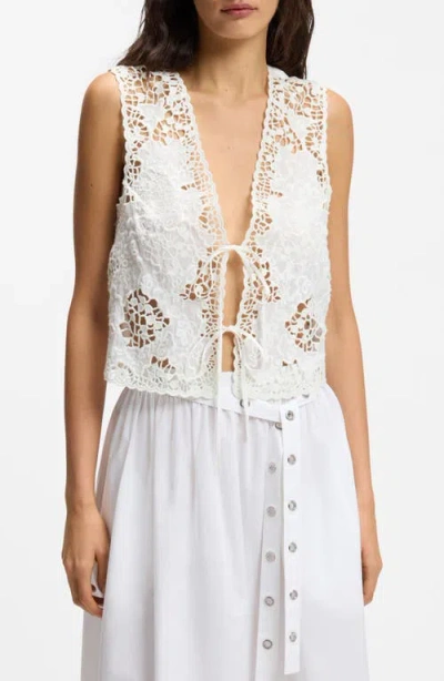 Hugo Boss Boss Orange Embroidered Vest In White