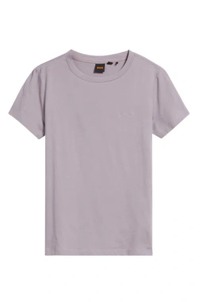 Hugo Boss Boss Orange Esogo Cotton T-shirt In Purple