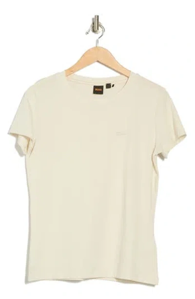 Hugo Boss Boss Orange Esogo Cotton T-shirt In Soft Cream