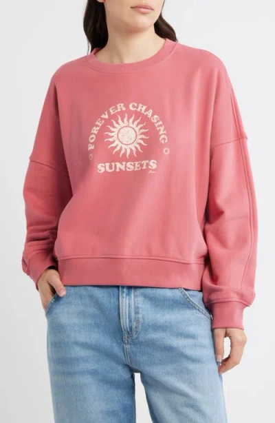 Hugo Boss Boss Orange Ever Salsa Club Graphic Cotton Sweatshirt In Pink