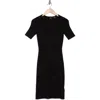 Hugo Boss Boss Orange Fesco Short Sleeve Dress In Black