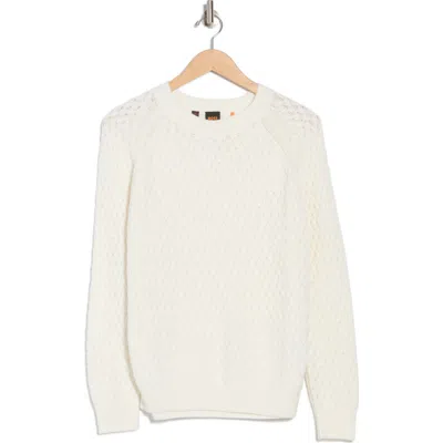 Hugo Boss Boss Orange Fino Raglan Sleeve Cotton Sweater In Soft Cream