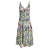 Hugo Boss Boss Orange Floral Print Dress In Multicolor Cotton In Multi