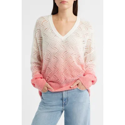 Hugo Boss Boss Orange Frigioni Dip Dye Open Knit Sweater In Multi