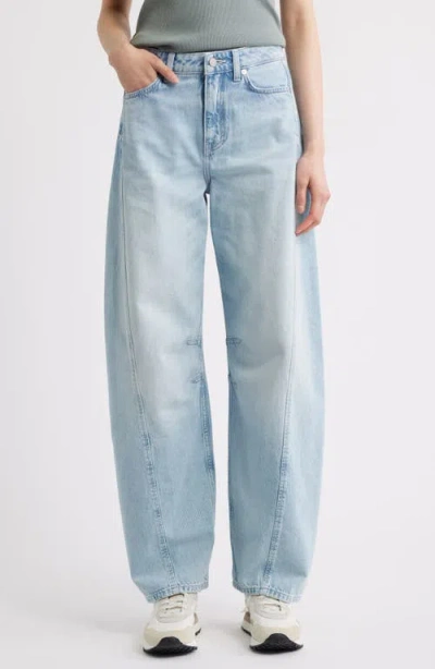 Hugo Boss Boss Orange High Waist Balloon Leg Jeans In Blue