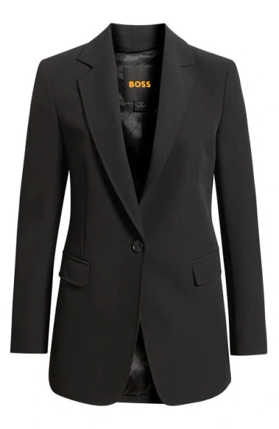 Hugo Boss Boss Orange Jabla One-button Crepe Blazer In Burgundy