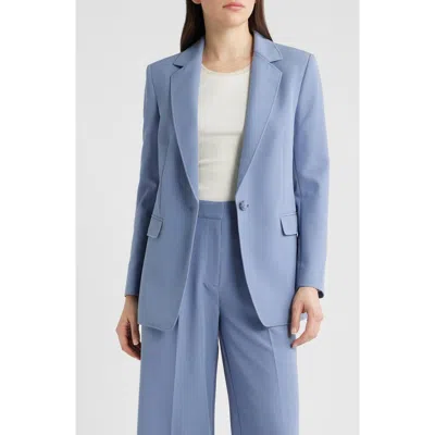 Hugo Boss Boss Orange Jabla One-button Crepe Blazer In Blue