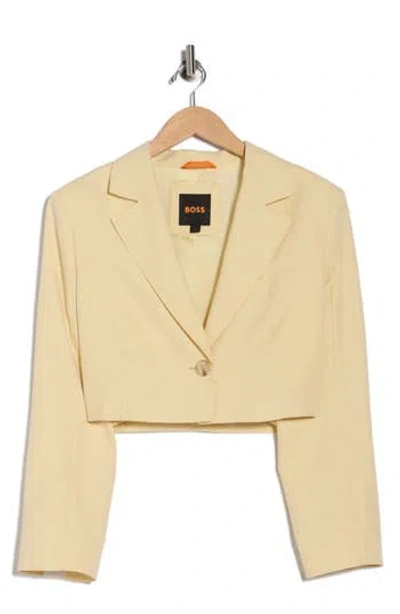 Hugo Boss Boss Orange Jasao Crop Blazer In Yellow