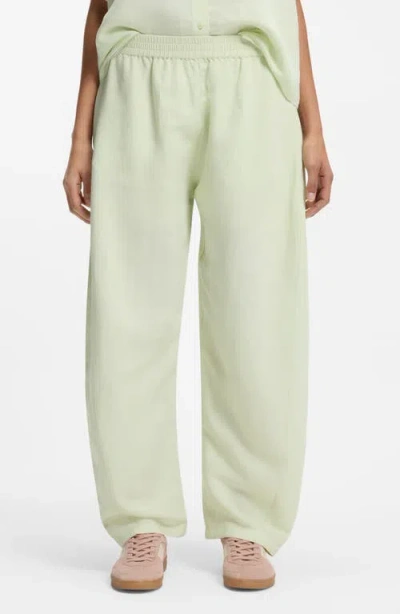 Hugo Boss Boss Orange Linen Blend Balloon Trousers In Green