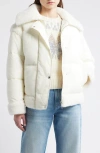 Hugo Boss Boss Orange Pajuna Faux Fur Lined Puffer Jacket In White