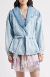 Hugo Boss Boss Orange Paneled Denim Jacket In Blue