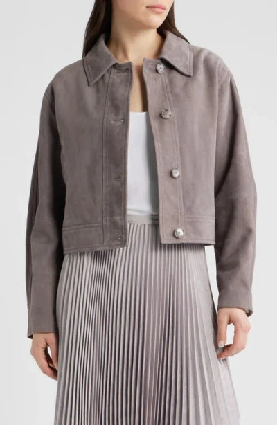 Hugo Boss Boss Orange Sadela Suede Jacket In Brown