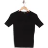 Hugo Boss Boss Orange Short Sleeve Sweater In Black