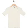Hugo Boss Boss Orange Short Sleeve Sweater In Soft Cream