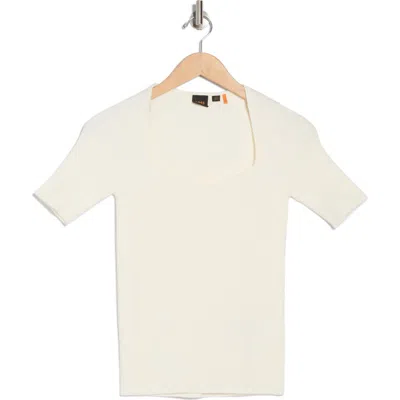Hugo Boss Boss Orange Short Sleeve Sweater In White