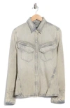 Hugo Boss Boss Orange Slim Fit Western Snap-up Denim Shirt In Gray