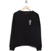 Hugo Boss Boss Orange Star Logo Embroidered Sweatshirt In Black