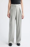 Hugo Boss Boss Orange Taflong Pleated Wide Leg Pants In Gray