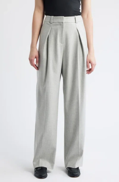 Hugo Boss Boss Orange Taflong Pleated Wide Leg Pants In Gray
