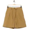 Hugo Boss Boss Orange Tara Belted Stretch Cotton Shorts In Brown