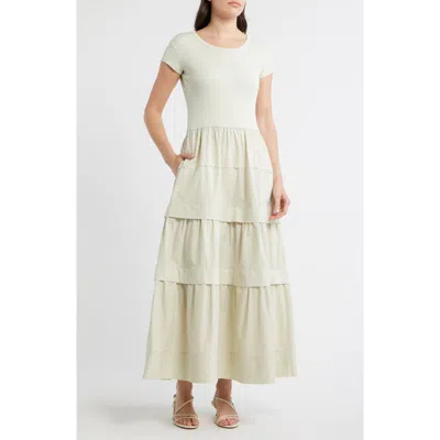 Hugo Boss Boss Orange Tiered Midi Dress In Neutral