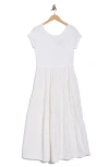 Hugo Boss Boss Orange Tiered T-shirt Midi Dress In White