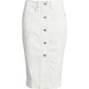 Hugo Boss Boss Orange Varlina Button Front Denim Skirt In White