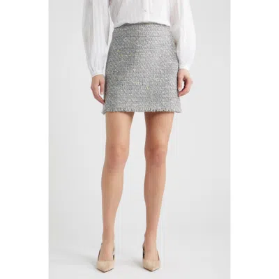 Hugo Boss Boss Orange Vatoni Tweed Fringe Hem Miniskirt In Open Misc