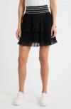 Hugo Boss Boss Orange Vesia Plissé Pull-on Miniskirt In Black