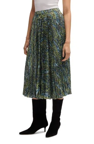 Hugo Boss Boss Orange Vlysola Pleated Midi Skirt In Multi