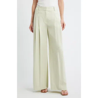 Hugo Boss Boss Orange Wide Leg Trousers In Green