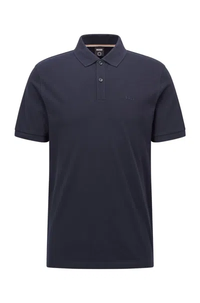 Hugo Boss Boss Organic Cotton Pallas Polo Shirt In Black