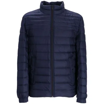 Hugo Boss Funnel-neck Puffer Jacket In Blue