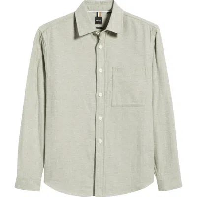 Hugo Boss Boss Owen Relaxed Fit Button-up Shirt In Gray