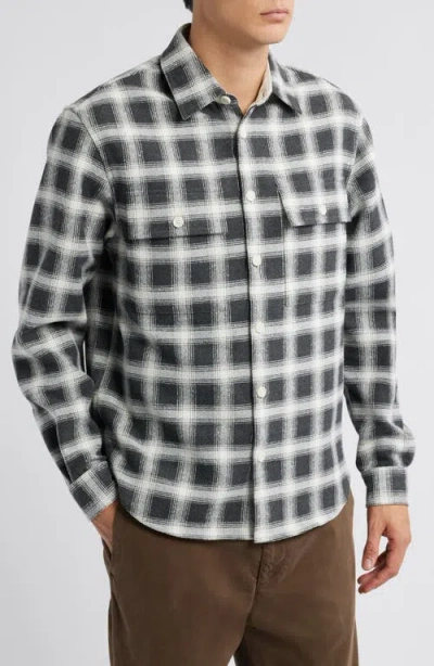 Hugo Boss Boss Owen Shadow Check Button-up Overshirt In Gray