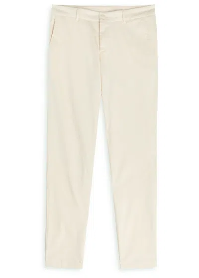 Hugo Boss Boss P-genius Tapered Cotton-blend Trousers In Neutral