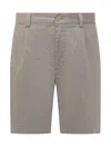 Hugo Boss Boss Cotton Blend Bermuda Shorts In Beige