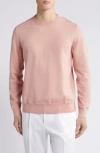 Hugo Boss Boss Pacas Cotton Crewneck Sweater In Open Pink
