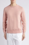 Hugo Boss Boss Pacas Cotton Crewneck Sweater In Open Pink