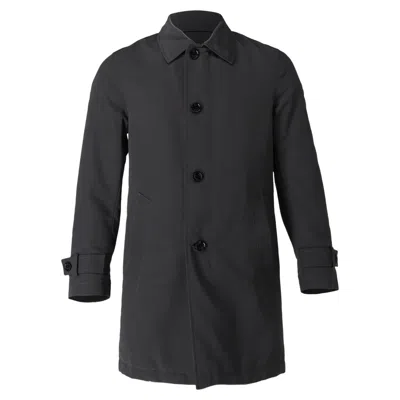 Hugo Boss Boss Padded Mac Coat In Grey Cotton