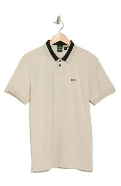 Hugo Boss Boss Paddy 1 Stretch Cotton Polo In Light Beige