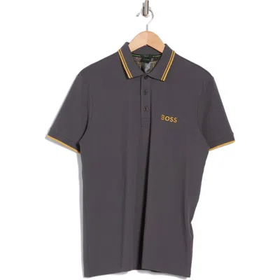 Hugo Boss Boss Paddy Pro Golf Polo In Dark Grey