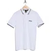 Hugo Boss Boss Paddy Tipped Cotton Polo In Natural