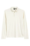 Hugo Boss Boss Pado 110 Long Sleeve Wool Polo In Neutral