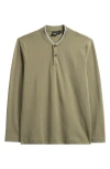 Hugo Boss Boss Pal Long Sleeve Blade Collar Polo In Green